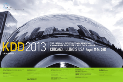 KDD-2013, August 11-14, Chicago, IL